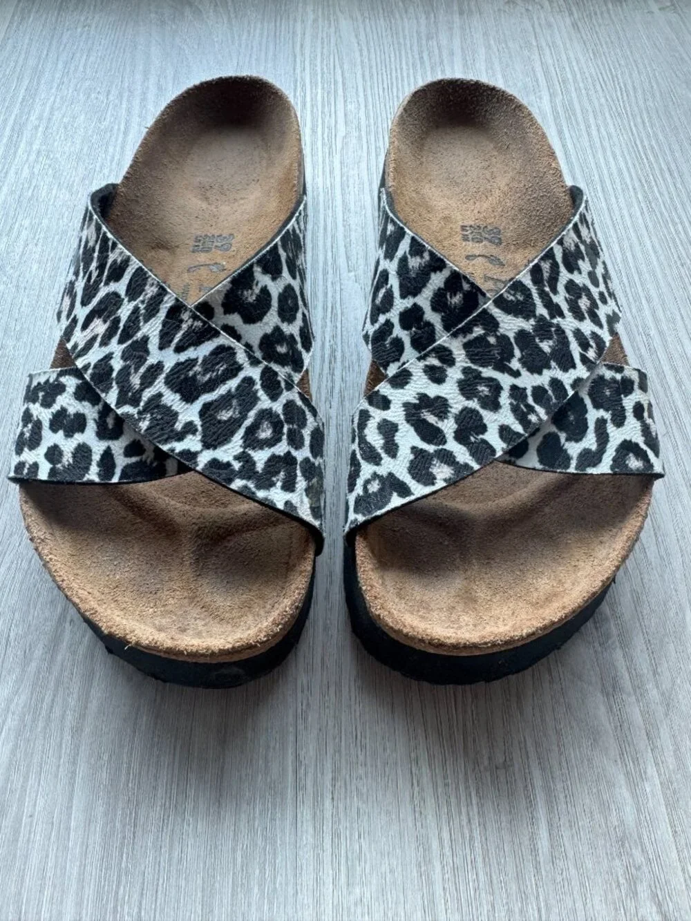 Birkenstock Papillio Daytona Leopard Print Platform Sandals Narrow EU39 US8-8.5